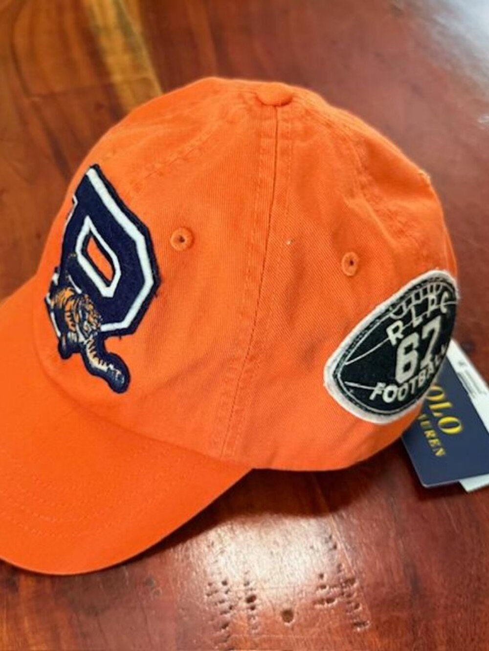 NWT POLO RALPH LAUREN 1 OF 1 ORANGE LETTERMAN P TIGER RLPC 67 FOOTBALL PATCHES - Picture 2 of 8